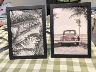 Set 2 Quadri Vintage Auto e Palme