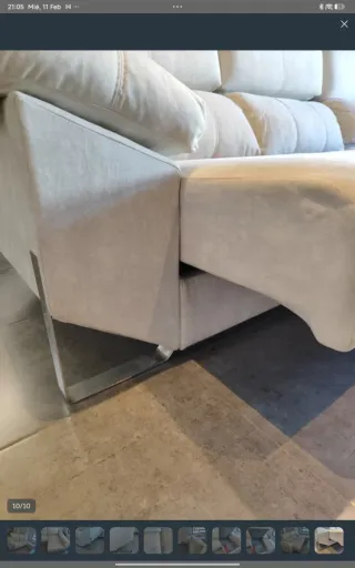 Sofá chaiselongue abatible beige