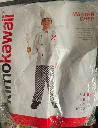 Disfraz Master Chef Talla 3-4 años. Un sólo us