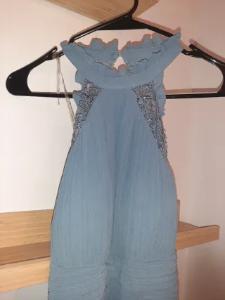 Vestido fiesta largo azul T. 40/42