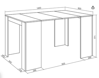 Mesa Consola Extensible Gris. Sevilla