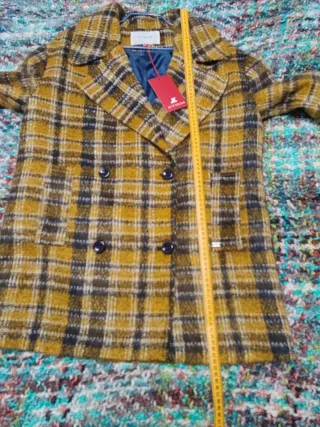 Abrigo Etiem cuadros amarillo sin estrenar