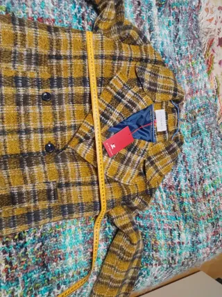 Abrigo Etiem cuadros amarillo sin estrenar
