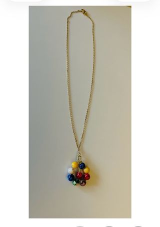 Colgante multicolor cadena acero chapado oro