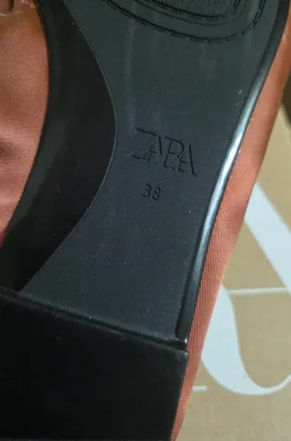 Bailarinas Zara Marrón Satinadas Perlas