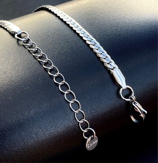 Cadena Acero con Colgante Piedra Negra