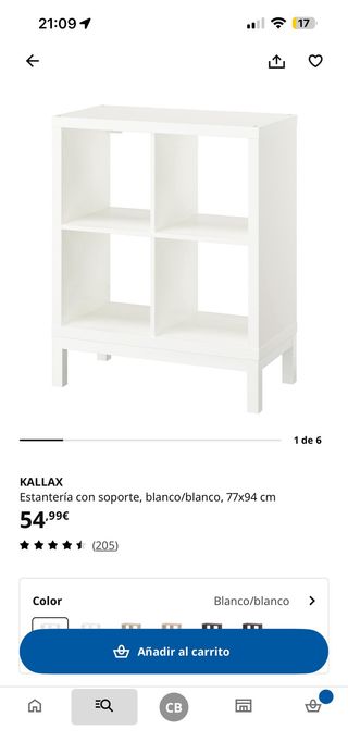 Estantería Kallax Ikea Blanca con Cestas y soporte