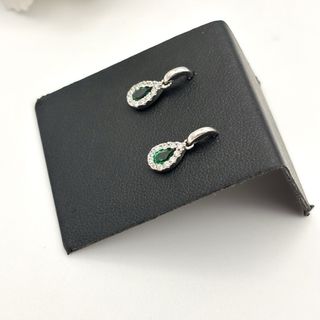 Pendientes de oro 18kt con esmeraldas y circonitas