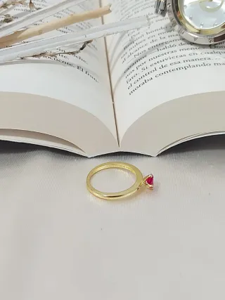 Anillo Pandora Corazón Rojo Talla 54