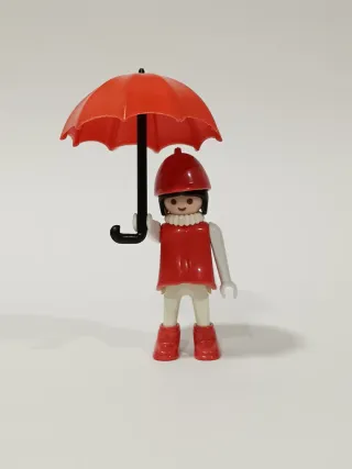 Playmobil reportera con paraguas