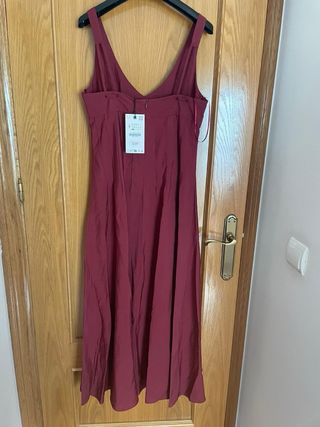 Vestido MIDI Jaretas Zara Rojo