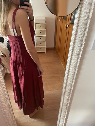 Vestido MIDI Jaretas Zara Rojo