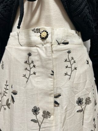 Conjunto Crochet Negro y Falda Estampada Talla XL