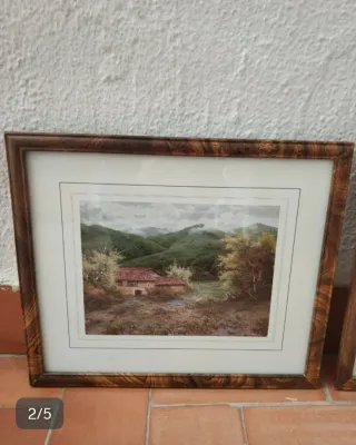 Duo di quadri in legno e vetro