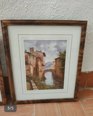 Duo di quadri in legno e vetro