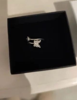 Anillo Plata Mariposa Diamantes Ajustable