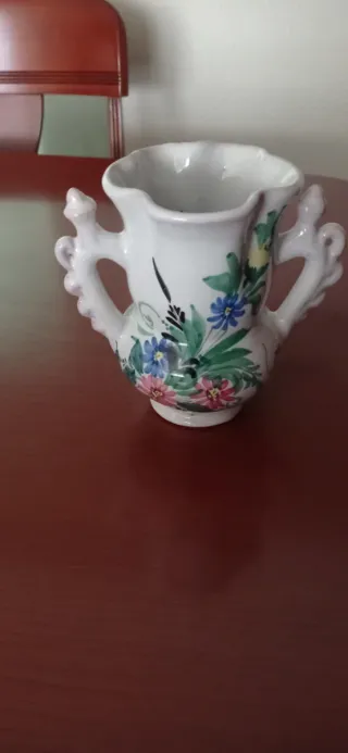 Jarrón decorativo cerámica 16cm flores