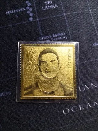 Francobollo dorato Manuel Blasi inserto Tuttosport