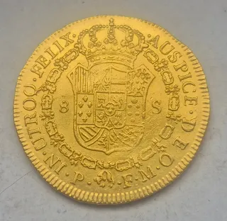 8 Escudos Oro Fernando VII 1816 Popayán FM,