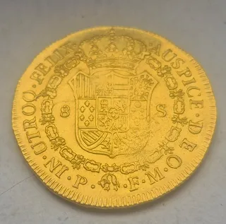 8 Escudos Oro Fernando VII 1816 Popayán FM,