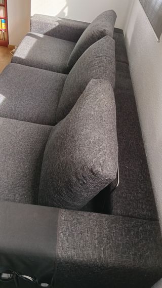 Sofá modular chaise longue gris/negro