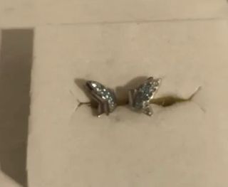 Pendientes mariposa plata con piedras azules