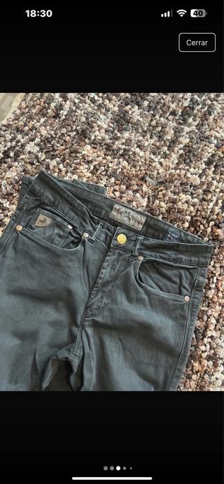 Pantalón vaquero Lois verde oliva