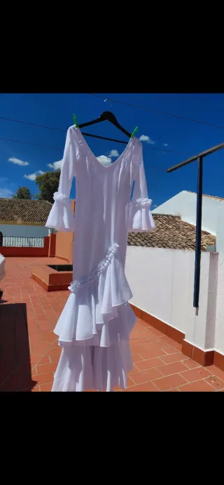 Traje Gitana Blanco Talla XS