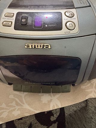 Radio CD Casete Aiwa Gris