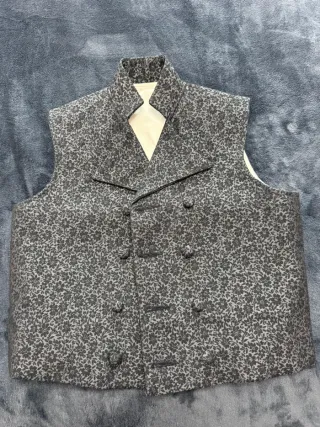 Chaleco Fallero Hombre Negro/Gris,camisa y zapatos