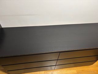 Cómoda MALM 6 cajones negro-marrón 160x78 cm