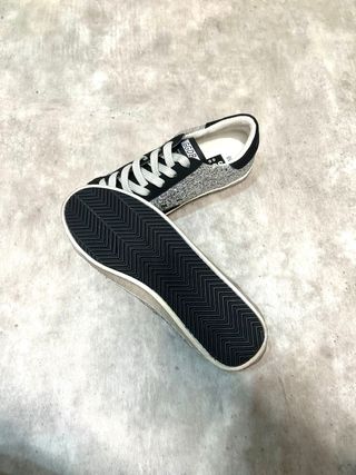 Golden Goose Sneakers Lentejuelas Plata y Negro