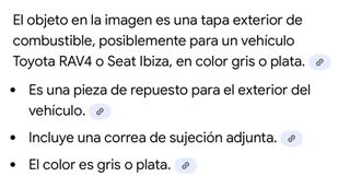 Tapa exterior combustible gris/plata Toyota/Seat