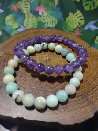 OFERTA!! Lote 2 pulseras cuentas piedra natural