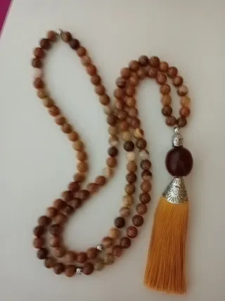 Japamala 108 Pedras Naturais Jaspe Castanha