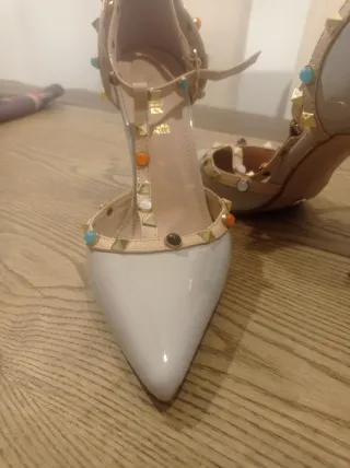 Scarpe tacco alto Valentino beige multicolor