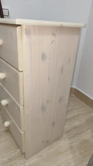 Cajonera de madera clara 4 cajones