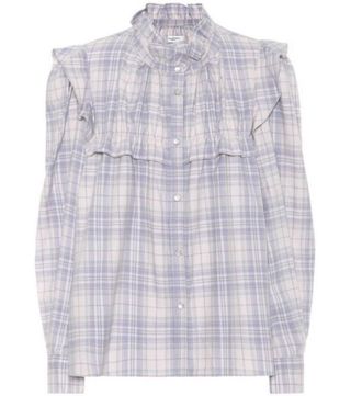 Blusa Isabel Marant cuadros beige y azul