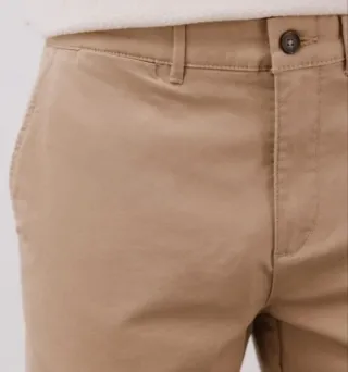 Calças de sarja bege homem