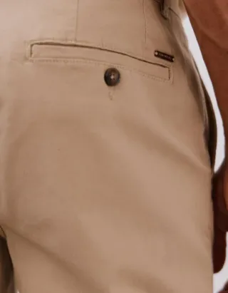 Calças de sarja bege homem