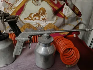 Pistolas pulverización y compresor