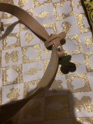 Bolso blanco y dorado