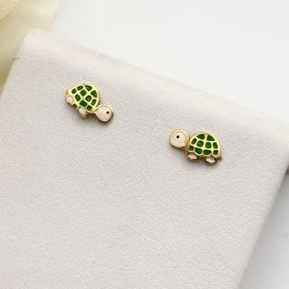 Pendientes de oro 18kt con tortugas esmaltadas