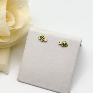 Pendientes de oro 18kt con tortugas esmaltadas