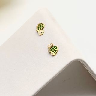 Pendientes de oro 18kt con tortugas esmaltadas