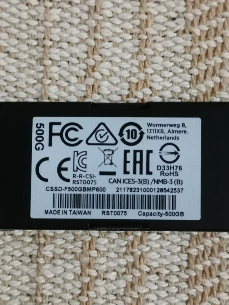 SSD 500Gb Corsair MP600, m.2 NVMe PCIe Gen4 afbeelding 5