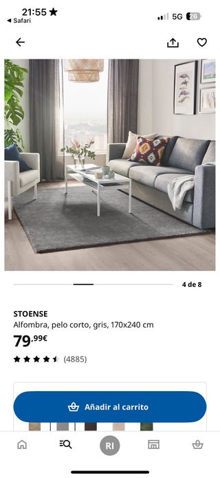Alfombra STOENSE gris 170x240 cm