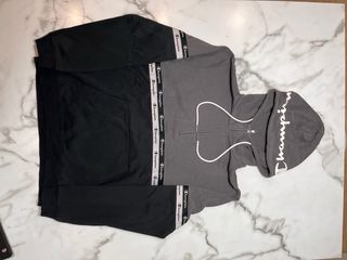 Sudadera Champion Media Cremallera Gris/Negra