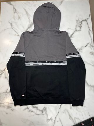 Sudadera Champion Media Cremallera Gris/Negra