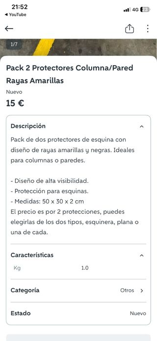 Pack 2 protectores esquina pared/columna